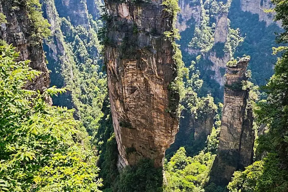 Sandstone pillar landscape in Zhangjiajie