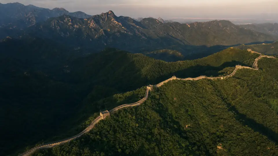 The Great Wall crossing the mountains outside Beijing